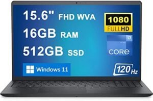 لابتوب ديل إنسبايرون 15 3000 (3520) – شاشة 15.6 إنش FHD 120Hz مضادة للتوهج، معالج Intel i7-1255U (12th Gen) بـ 10 أنوية، رام 16GB، تخزين SSD 512GB