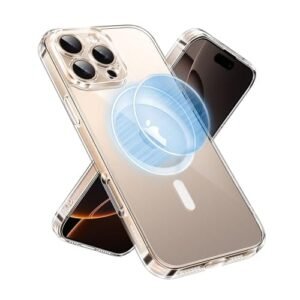 يوجرين كفر ايفون 16 برو ماكس ماج سيف شفاف، [مغناطيس أقوى N52]، [تقنية iCrystal الثورية]، [حماية بدرجة العسكرية]، [مقاوم للاصفرار والخدوش]، جراب غلاف بكج نحيف كفرات حافظة غطاء لجوال مقاس 6.9 انش ملحقات