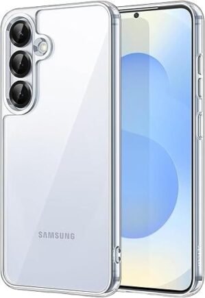 جيتك حافظة لهاتف سامسونج جالاكسي S25 الجيل الخامس 5G، غطاء حماية مضاد للصدمات ومضاد للاصفرار، ظهر صلب من البولي كربونات مضاد للخدش (شفاف)