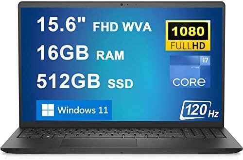لابتوب ديل إنسبايرون 15 3000 (3520) – شاشة 15.6 إنش FHD 120Hz مضادة للتوهج، معالج Intel i7-1255U (12th Gen) بـ 10 أنوية، رام 16GB، تخزين SSD 512GB