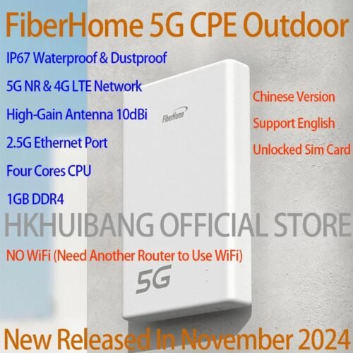 راوتر خارجي  فايبر هوم FiberHome LG6121D 5G/4G مع منفذ 2.5G ودعم POE – بدون Wi-Fi