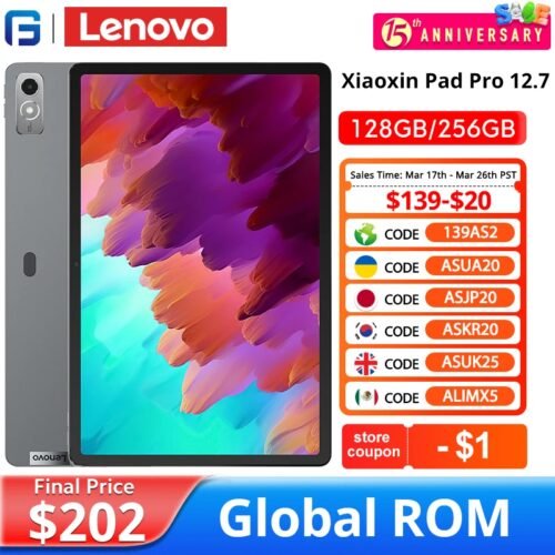 لينوفو باد برو  Xiaoxin Pad Pro نسخة عالمية Global ROM بشاشة 12.7 بوصة، ذاكرة 128GB/256GB، شاشة LCD بتردد 144Hz، معالج Qualcomm Snapdragon 870 ثماني النواة، بطارية 10200mAh.